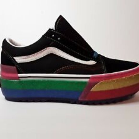 Vans Old Skool Stacked Rainbow Glitter Platform Men's 3.5/Women's 5 VN0A4U15WW1 - Picture 8 of 16